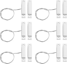 6 Sets Magnetic Reed Switch MC-32 NC Surface Mount Wired Security Door Window Alarm Door Window Contact Sensor for Home Security Burglar Alarm Systems (White)