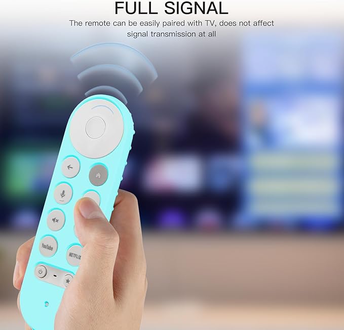 Silicone Glow Cover Case for Google TV Streamer 4K 2024 ，Protective Sleeve Set for Google TV Streamer 4K Host Box +Voice Remote,Anti-Slip Scratch Shock Protection (Glow Blue)