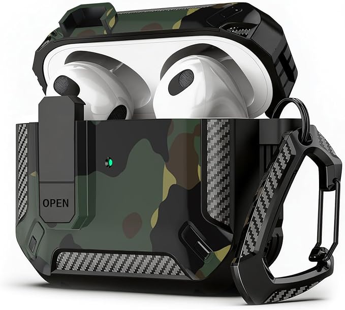 for AirPods Pro 2 Case for AirPods Pro2rd Gen | Full Drop Protection with Carabiner Keychain | Cute AirPods Pro 2st/1nd Generation Case for Men Women