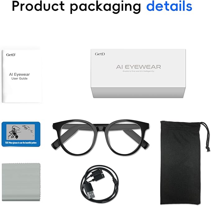 GetD AI Glasses for Men & Women, Smart Glasses Powered by ChatGPT with 145-Language Translation,Bluetooth 5.4 Glasses, Polarized & Photochromic Lenses, 11H Music Play for Driving and Daily Use