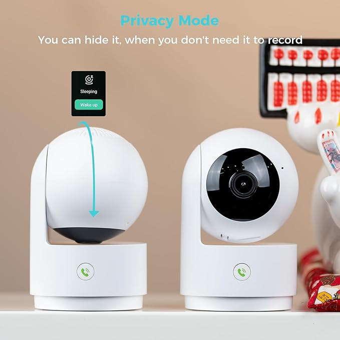 Vicohome 2K Indoor Camera, 5GHz Wi-Fi, Plug-in, AI Tracking, Home Security, Pet/Baby Monitor, 360° View Pan/Tilt, Two Way Audio, Night Vision, Easy to Setup, Audible Alarm, 180 Days Exchange Policy
