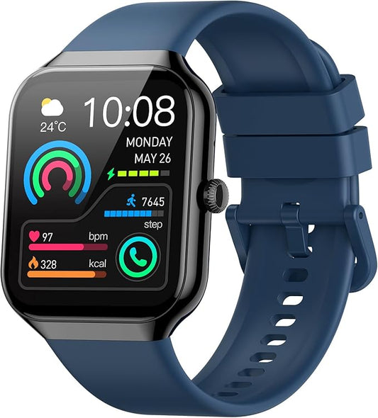 Smart Watch for Men Women (Answer/Make Call), 1.96"HD Smartwatch with Heart Rate/Sleep Monitor/Pedometer, 113+ Sports Fitness Tracker Watches, IP68 Waterproof Activity Tracker for Android iOS-Blue