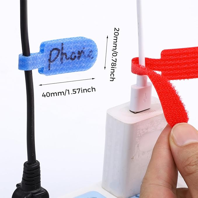 30 PCS Cable Labels, Multi-Color Write On Cord Label and Wire Tags for Electronic, Computers Cable Management and Identification Xmas Decoration