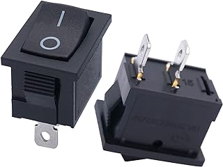 10PCS Mini Boat Rocker Switch,Snap in On/Off Switch 2 pin,AC 6A/250V 10A/125V,Rectangle,Black - Image 1