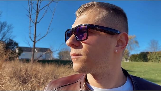 OhO sunshine, Polarized Sunglasses with Bluetooth Speaker, Open Ear Audio, Athletic/Outdoor UV Protection and Voice Control