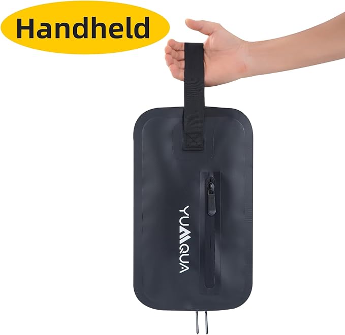 YUMQUA Waterproof Toiletry Bag for Men, PVC Small Waterproof Bag for Travel, Mens Traveling Toiletries Dopp Kit Shaving Pouch Water Proof Organizer Hanging Case for Travel, Gym, Bathroom, Beach