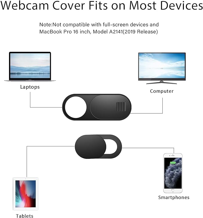 Webcam Cover, 11 Pack Laptop Camera Cover Slide, Phone Camera Cover, Ultra Thin Webcam Cover Slide Compatible with MacBook, Laptop, iMac, Desktop, PC, iPad, iPhone, Cell Phone