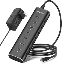 RSHTECH 7-Port Powered USB C 3.2 Hub 36W, 10Gbps USB-C Extender Hub,RSH-H7C - Image 1