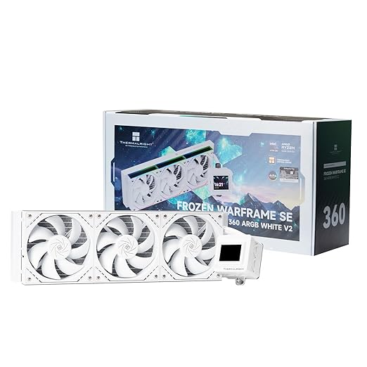 Thermalright FW360 SE ARGB V2 360mm AIO CPU Liquid Cooler, 2" LCD Screen, TL-M12Q 2000RPM Daisy-Chain Fans, for AM4/AM5 & Intel LGA 1700/1851, White