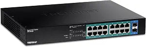 TRENDnet 18-Port Gigabit PoE+ Switch,TPE-TG182