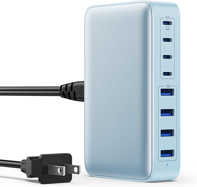 USB C Charger 200W USB C Charger Block,Upgraded GaN III 8-Port Fast Charging Station Hub,PD 65W Laptop Charging Adapter Compatible with MacBook Pro/Air,DELL,Steam Deck,iPhone 16/15/14,Galaxy S23/22
