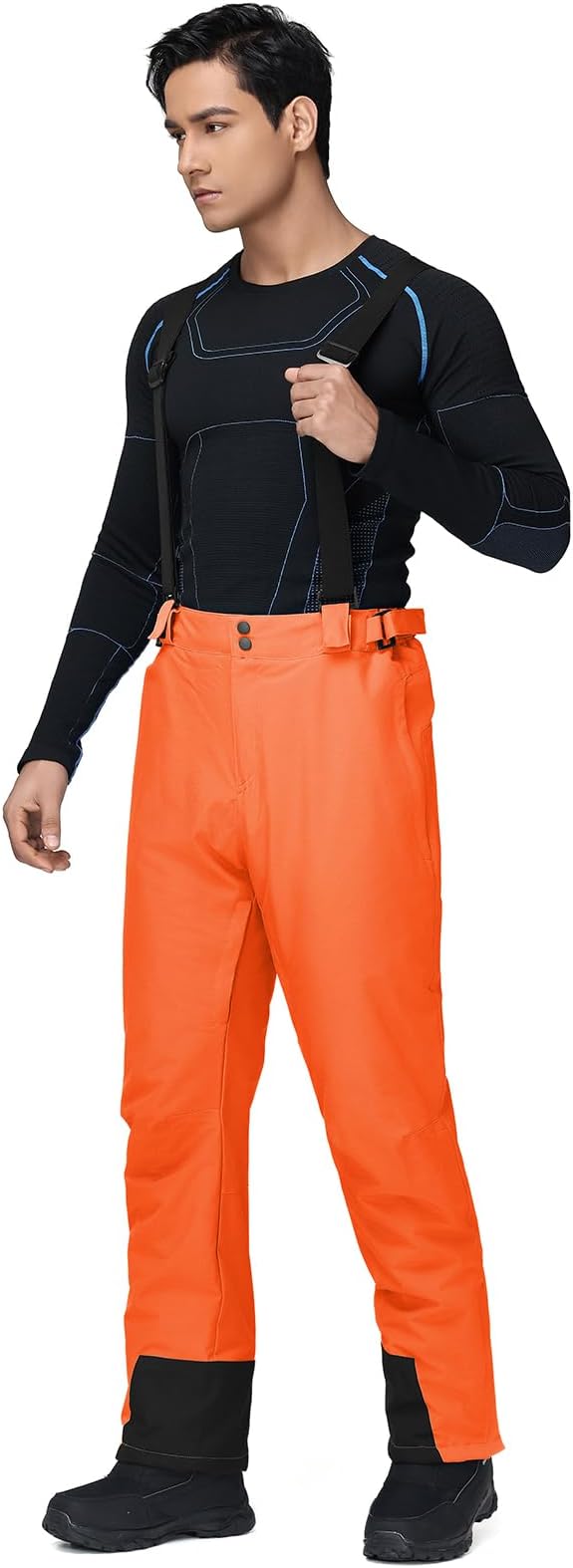 RIUIYELE Men's Ski Pants Insulated Snow Bibs Warm Winter Snowboard Bibs Overalls Waterproof Winterproof with Suspenders