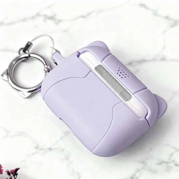 Compatible with Airpods Pro 3 Case 2025 Cute 3D Game Console for Air pod Pro 3 Cover with Keychain Shockproof Protective Silicone Case for Airpods Pro 3 Gen for Women Girls (Purple Cat)