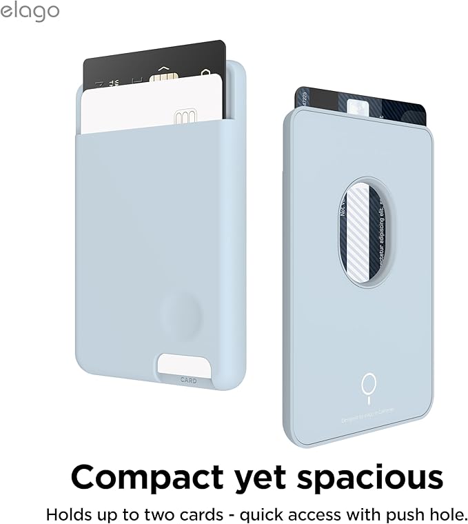 elago Magnetic Wallet Card Holder 2-Cards Compatible with MagSafe for iPhone - Secure Phone Wallet, Long Last Silicone, Scratch and Damage Protection