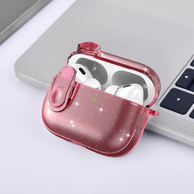 Case for Apple Airpods iPods Pro 3 Cases Cover Clear 2025 Cute Women, VISOOM Cute Air Pods Pro 3 Case Clear Transparent Airpods iPods Pro 3rd Gen Protective Cases with Keychain/Lock/Cleaning Kit