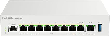 D-Link Guardian 600 PoE Multi-Gig Business Router (DBR-600-P), Premium Router with Multi-WAN Failover, SPI Firewall, 8X 2.5GbE PoE+ LAN, VPN
