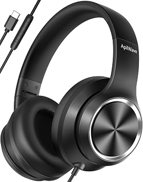 Active Noise Cancelling Headphones, USB C Headphone Wired Over Ear with Mic