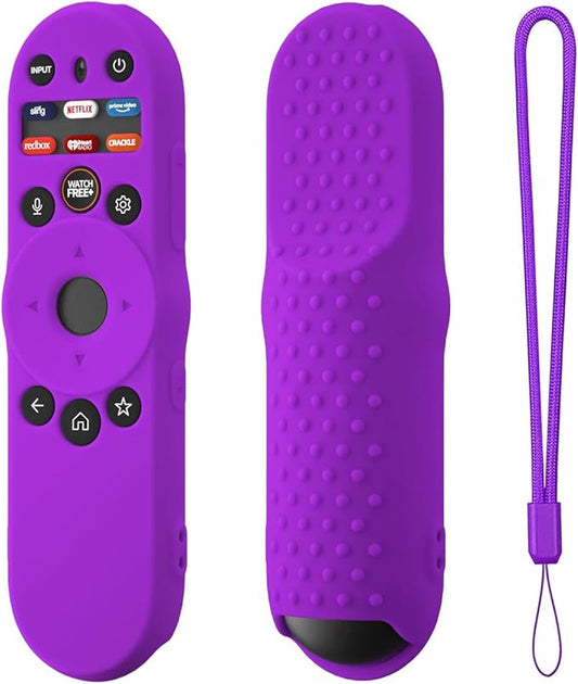 Hi Color Remote Cover for Vizio TV Remote XRT270 Smart TV Remote 2023, Silicone Vizio Remote Control Case Cover for VIZIO XRT270 Silicone Sleeve with Lanyard(Purple)