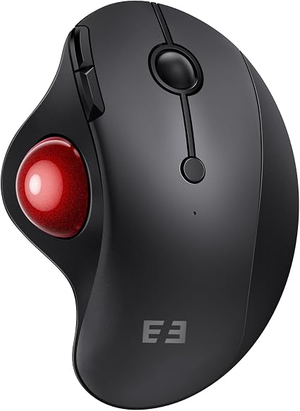 seenda Wireless Trackball Mouse, Ergonomic Bluetooth Mouse,Black&Red