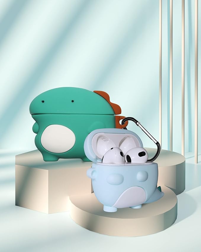 2Pack Cute Dinosaur for AirPods 3 Case 3st Cover 2021, 3D Cartoon Animal Silicone for AirPods 3rd Generation Case Accessories Set, Lovely Cover for AirPods 3rd Gen Dinosaur(2021 Released 3st)