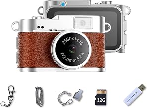 LKT Mini Keychain Camera,2K Digital Tiny Camera with 32GB Card, Cool Gadgets Video Recorder Collectible Gift for Travel, Party and Vlog