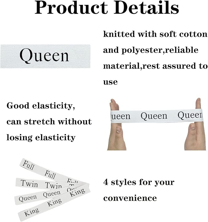 10 Pieces Bed Sheet Organizer Bands, Sheet Organizers and Storage Label Bands, Sheets Organizer for Closet, Sheet Label for Bedding, Sheet Keepers Linen Labels Bedding (White, 10Pcs)