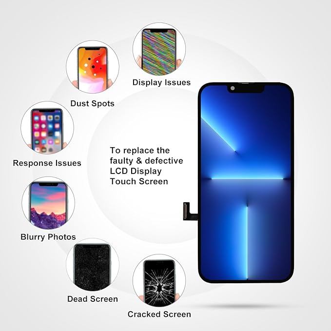 LL TRADER Screen Replacement for iPhone 13 pro 6.1" LCD Retina FHD Display COF Touch Screen Digitizer with Repair Tool Kits, Waterproof Tape, Screen Protector (Truetone programable) New 2025