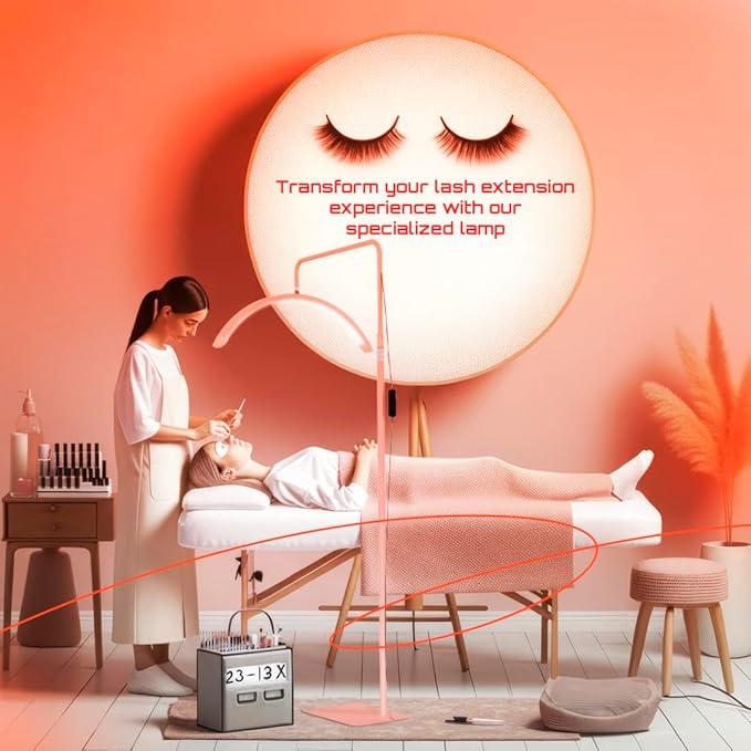 Hi_friend 23 inch Half Moon Lamp, Portable Esthetician Lash Light for Lash Tech, Bright Eyelash Extension Arched LED Floor Light, Lashing Lamp for Beauty, Skincare, Lashes