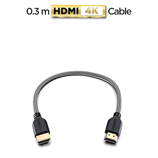 PowerBear 4K HDMI Cable 1 ft | Short Hdmi Cable, Braided Nylon & Gold Connectors, 4K @ 60Hz, Ultra HD, 2K, 1080P, ARC & CL3 Rated | for Laptop, Monitor, PS5, PS4, Xbox One, Fire TV, Apple TV & More