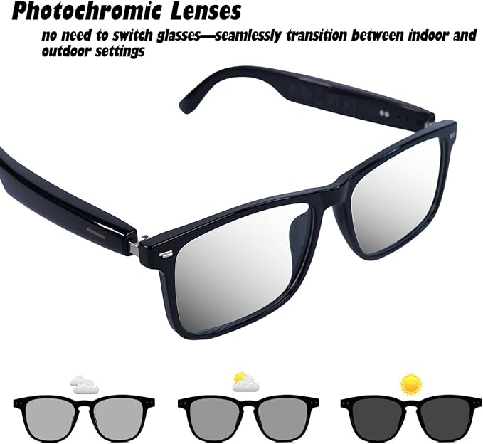 AI Smart Glasses Polarized Audio Sunglasses with Speaker Translation Glasses 164 Language Open Ear Sound Mic Blue Light Glass UV Protection Outdoor Glass for Women Men