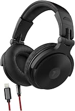 Thore Over Ear iPhone Headphones with Lightning Connector (Apple MFi Certified) – Closed Back Studio DJ Monitor Earphones (50mm Neodymium Drivers) (V200 Black/Red) - Image 1