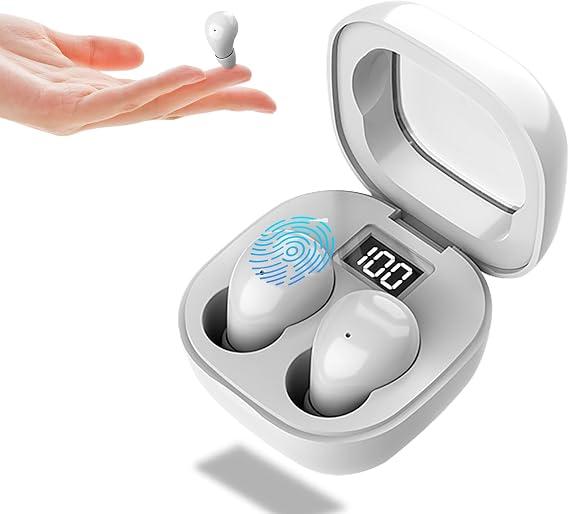 2026 Wireless Earbuds for Side Sleepers, Invisible Sleep Earbuds with Low Profile Design, Tiny Hidden Bluetooth Earphones for Small Ear Canals, Mini Earbuds for Sleeping, Deep White