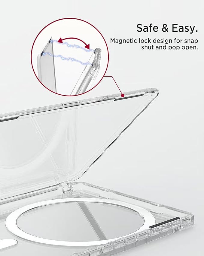 Miimall Clear for MagSafe Wallet with Stand, 2-Card Holder for iPhone 17/16/15/14/13/12 Pro Max Plus Air, Pixel 10 Series, Ultra Thin Slim Strong Magnetic Phone Wallet Stick for iPhone Transparent