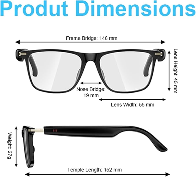 AI Smart Glasses, Bluetooth 5.3 Glasses for Men Women ,Translation Glasses with 164 Language,Physical Color Changing Lens, Music Playback & Hands-Free Calling,Design for Travel/Meeting/Business (M01)