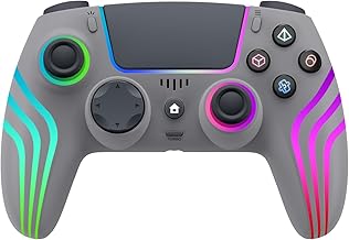 JYELUK Wireless Controller for PS5 with RGB Lighting,Grey - Image 1