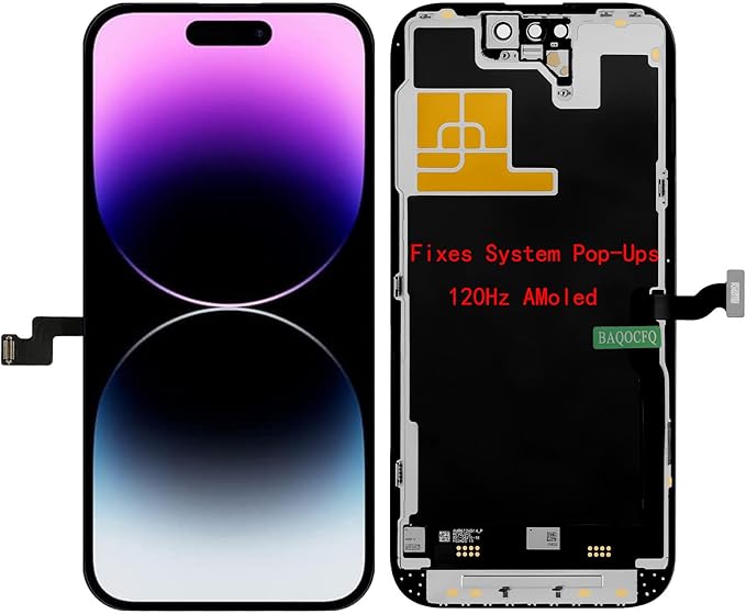 ?�Fixes System Pop-Ups??OEM-Grade Quality for iPhone 14 pro Screen Replacement, 120Hz AMOLED High-Refresh Screen ï¼?.1 inch 3D Touch OLED Display - Full Repair Kit Includes Tools, Waterproof Adhesive