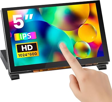 ELECROW 5 Inch Touchscreen Monitor for Raspberry Pi, 1024X600 Touch Screen