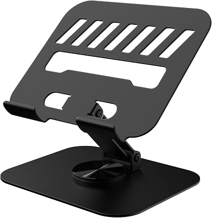 Metal Tablet Stand Holder Adjustable for iPad Kindle Tab, Black