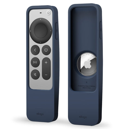 elago R5 Locator Case Compatible with 2022 Apple TV 4K Siri Remote 3rd Gen, 2021 2nd Gen and AirTag - Lanyard Included [Jean Indigo]