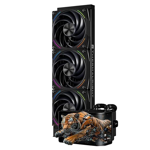 Thermalright Wonder Vision 360 Turbo ARGB Black CPU Water Cooler, 60HZ Curved Screen with 2400x1080 Resolution,for AM4/AM5,Intel LGA1851/1700,6.67in 3D Screen High Performance Pump,3000RPM Fan Speed