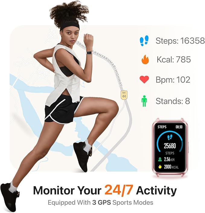 Smart Watch Fitness Tracker with Make Call 24/7 Heart Rate Blood Pressure Sleep Monitor, 100+ Sports Modes, Calorie Step Counter for Walking, IP68 Waterproof, Smart Watches for Men Women