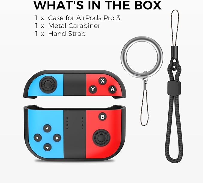 for AirPods Pro 3 Case - 2025 Silicone Cover Gamepad Design Case for Apple AirPods Pro 3rd Generation, Cute Air pod Pro 3 Cover for Men/Women (Blue&Red)