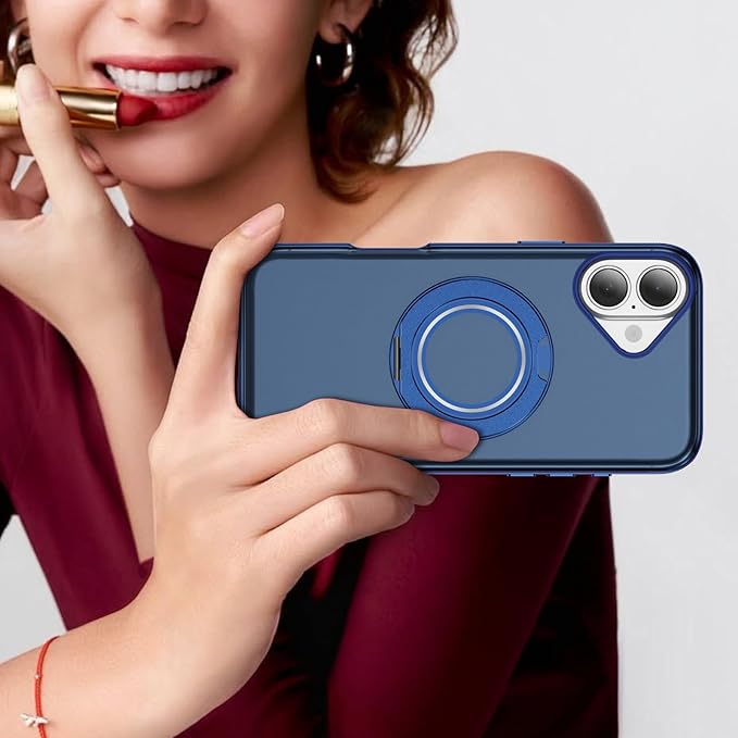 for iPhone 17 Case [Compatible with Magsafe] [15 FT Military Grade Drop Protection] with Screen Protector & Lens Protector,Shockproof Kickstand Phone Case for iPhone 17 (Blue)