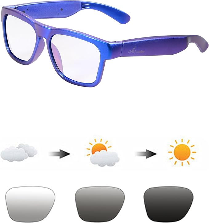 OhO sunshine, Polarized Sunglasses with Bluetooth Speaker, Open Ear Audio, Athletic/Outdoor UV Protection and Voice Control