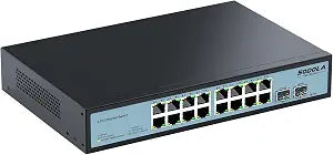 SODOLA 16 Port 2.5Gb Switch Umanaged,16X 2.5GBASE-T Ports,2X 10G SFP+