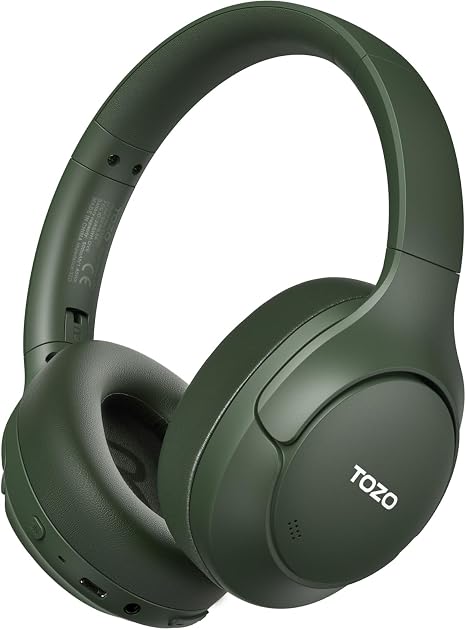 TOZO HT3 Hybrid Noise Cancelling Wireless Headphones, 90H Over Ear Headset