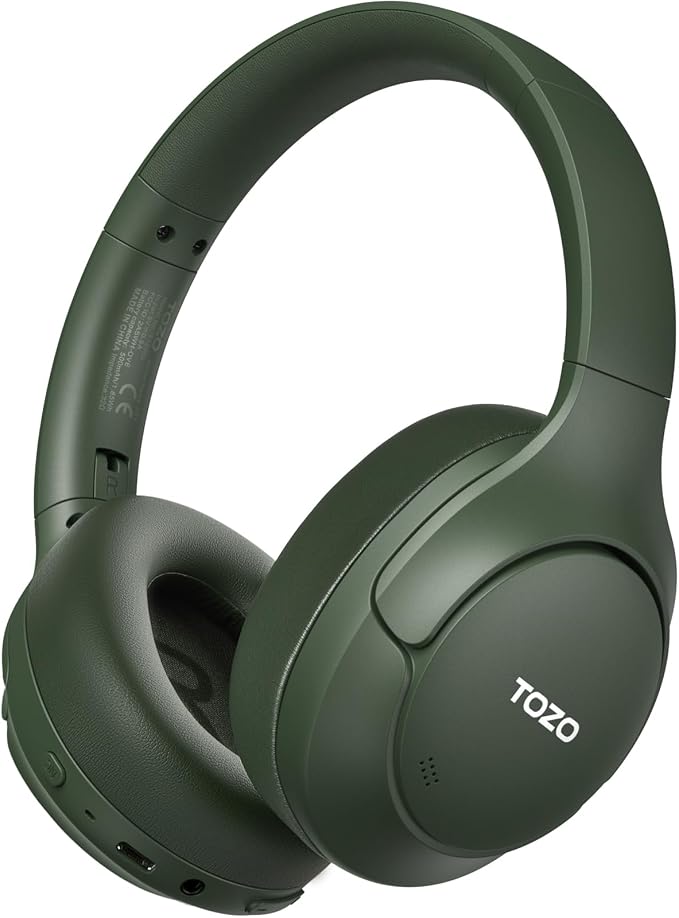 TOZO HT3 Hybrid Noise Cancelling Wireless Headphones, 90H Over Ear Headset