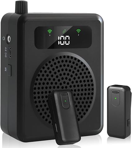 Voice Amplifier for Teachers Portable Lavalier Microphone and Speaker