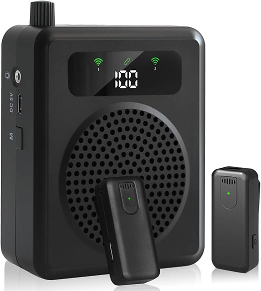 Voice Amplifier for Teachers Portable Lavalier Microphone and Speaker