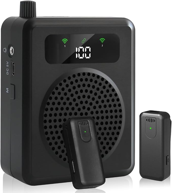 Voice Amplifier for Teachers Portable Lavalier Microphone and Speaker